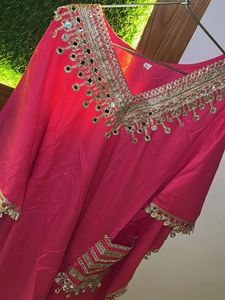 Set Hot Pink khulla kaftan pant