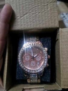 Original GENEVA Rose Gold Crystal Watch for Women