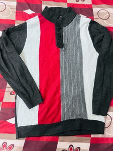 Men's Colorblock Mock Neck Sweater