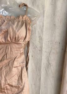 Satin Ruched Mini Dress
