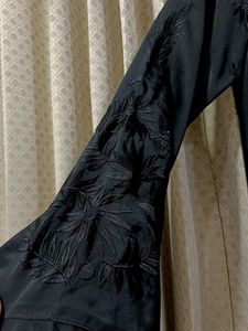 Elegant Black Embroidered Abaya