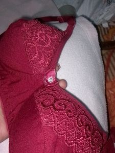 30(75cm) Size Padded  Maroon Bra And Panty Set