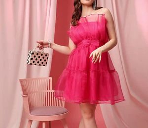 off shoulder net fit & flare above knee