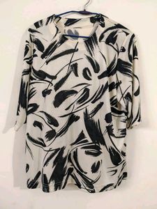 Abstract Print Rayon Top