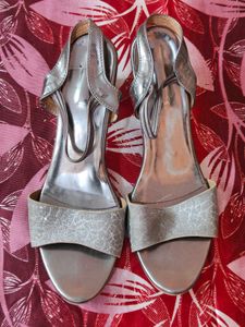 Sparkling Silver Heeled Sandals