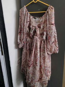 Sheer Paisley Print Dress