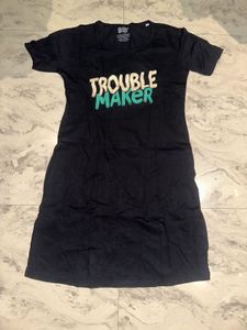 Trouble Maker Black T-Shirt Dress