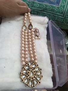 cream pearl jwellery set