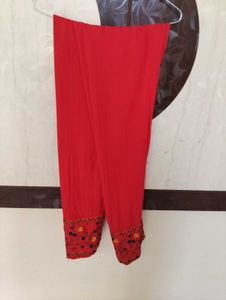 Vibrant Red Embroidered Kurta Set