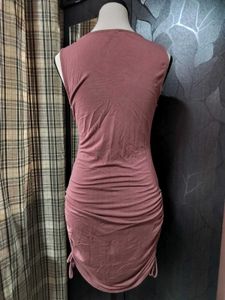 Ruched V-Neck Sleeveless Dress