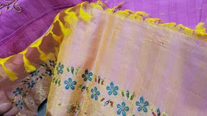 Handwork Kanjeevaram Pink Saree