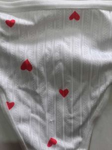 White Bra and Panty Set with Hearts