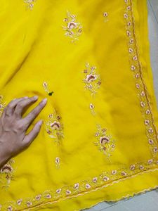 Embroidered Saree + Blouse