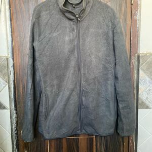 Uni qlo Gray Fleece Zip-Up Jacket