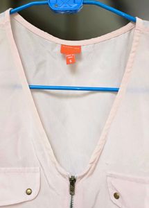 Pink Sleeveless Top with Zipper