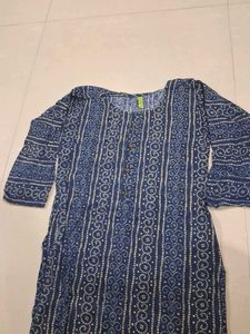 Women's Blue Bandhani Print Kurta