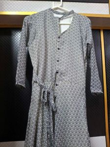 Grey Printed Shirt Dress