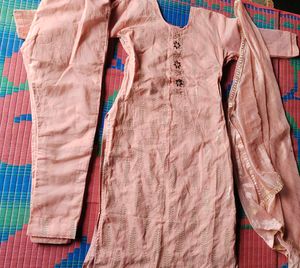 Peach Kurta Dupatta set