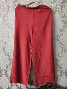 Coral Linen Blend Palazzo Pants
