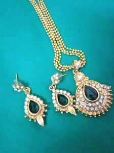 Necklace And Studs With Stone Changeable 4 Sets