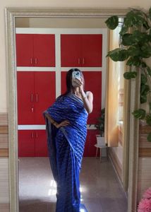 Royal Blue Saree with Intricate Pattern
