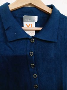 Stylish Blue Polo T-Shirt for Women