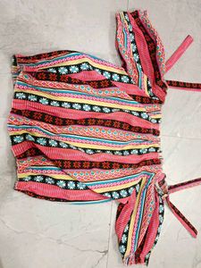 Striped Tie Crop Top