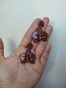 Orchid Flower Earrings