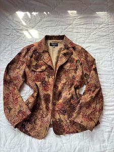 Vintage Floral Print Blazer
