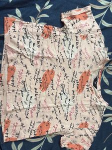 Oversized Cropped printed Tee