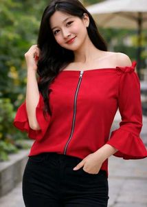 Chic Off-Shoulder Red top