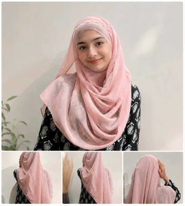 women hijjab pink and green colour combo adjustabl