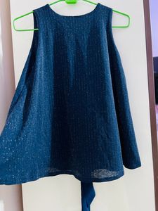Women Navy Blue Party Wear Top