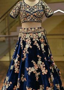 Elegant Embroidered Unstitched Lehenga
