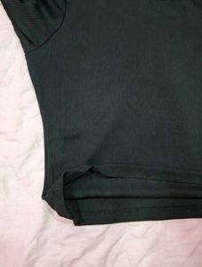 Green Corduroy Collared Top