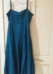 Teal Smocked Maxi Dress