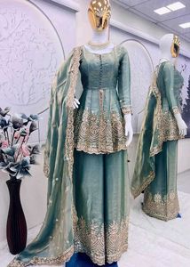 Elegant Teal Embroidered Kurta Set