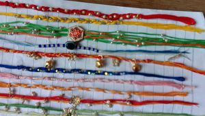 Handmade Thread UN 🧵 rakhi 18 piece