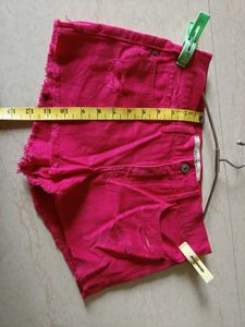 Pink Distressed Shorts