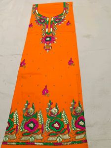 Orange Suit With Print Contrast  Bottom