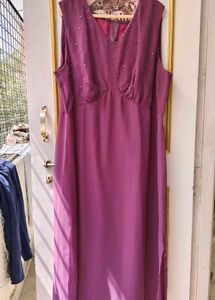 Elegant Purple Embellished Gown