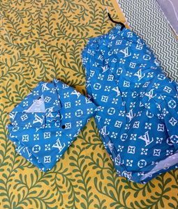 Stylish Blue LV Print Shirt
