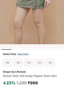 Olive Green Cargo Mini Skirt