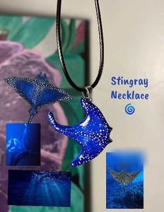 Blue Stingray Pendant Necklace