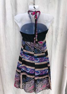 4267. Bohemian Print Halter Neck Mini Dress
