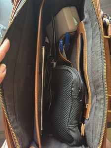 Chic Brown Faux Leather Laptop Bag