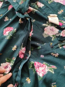 Vintage Floral Button-Up Midi Dress