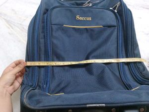 Saccus Navy Blue Travel Trolley Bag