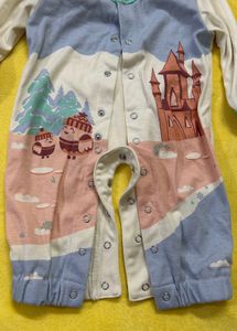 Cute Castle Print Baby Romper
