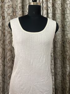 White Ribbed Sleeveless Camisole Top